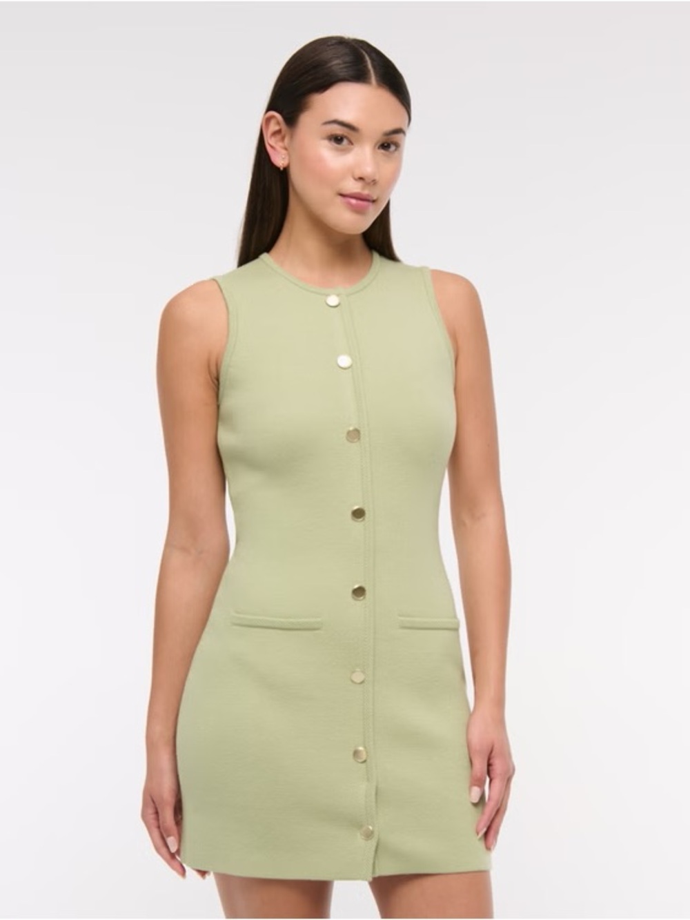 Abercrombie & Fitch The A&F Mara Mini Sweater Dress L (Green) NWT - Picture 4 of 9